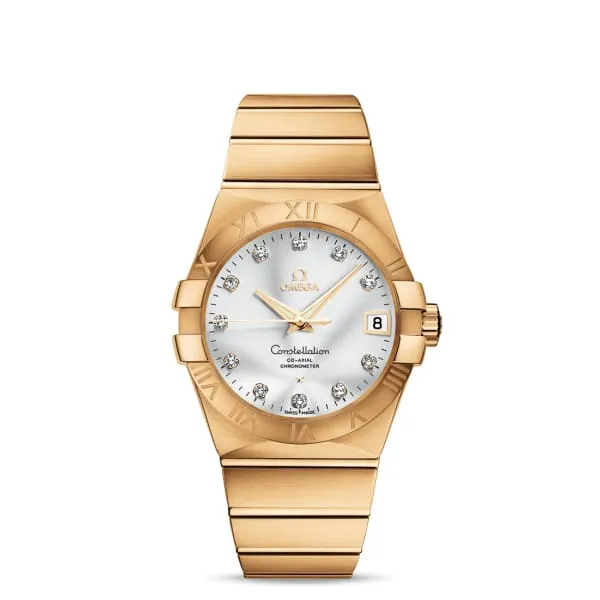 Omega Bracelets Omega Constellation 38mm Watch Ref 12350382152002 Silver Diamond Index Dial 18K Yellow Gold Bracelet Omega Bracelets Omega Constellation 38mm Watch Ref 12350382152002 Silver Diamond Index Dial 18K Yellow Gold Bracelet
