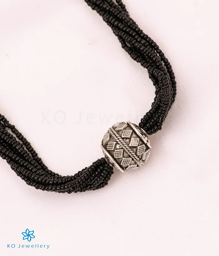 JP Nagar Necklaces The Aarna Silver Beads Necklace