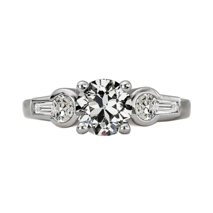 Round Old Miner Natural Earth Mined Diamond Ring Prong Half Bezel Set 5 Carats HarryChadEntcom Rings Round Old Miner Natural Earth Mined Diamond Ring Prong Half Bezel Set 5 Carats HarryChadEntcom Rings