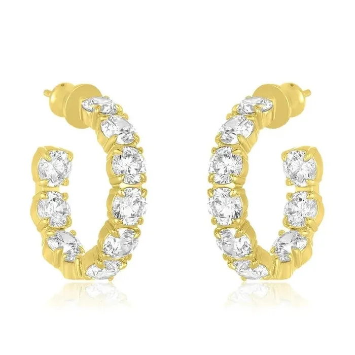 Mabel Love Earrings Cubic Zirconia Huggie Earrings