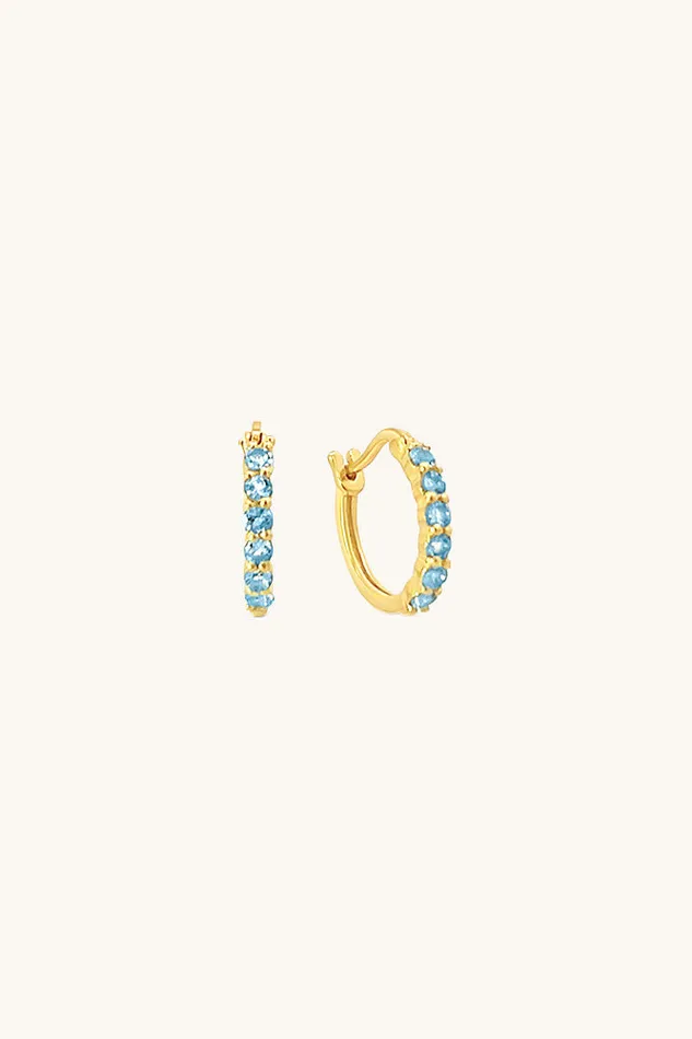 Earrings Sierra Winter Jewelry Karma Hoop Earrings Blue Topaz