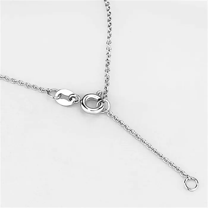 3W424 Rhodium Brass Necklace with AAA Grade CZ in Clear Alamode Necklaces