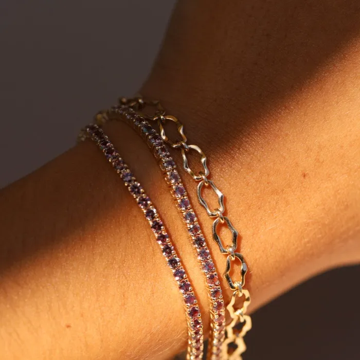 447tcw Orange Sapphire Tennis Bracelet Marrow Fine Bracelets