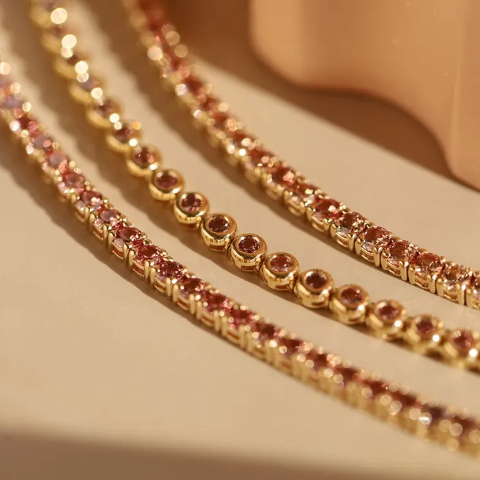 447tcw Orange Sapphire Tennis Bracelet Marrow Fine Bracelets