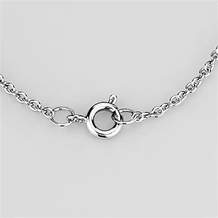 Alamode 3W458 Rhodium Brass Necklace with AAA Grade CZ in Clear Necklaces