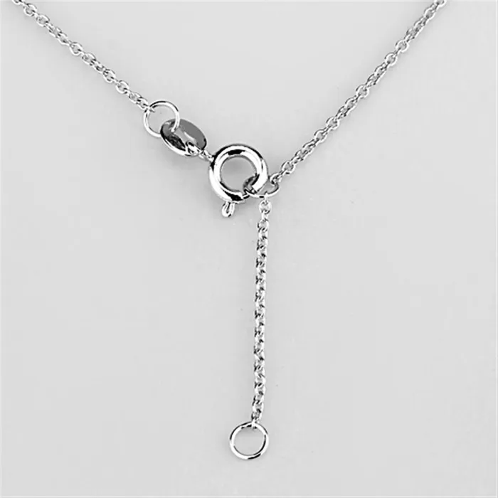 Alamode Necklaces 3W429 Rhodium Brass Necklace with AAA Grade CZ in Clear