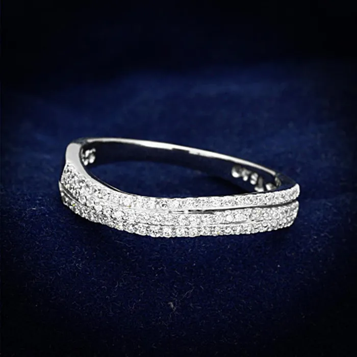 Alamode Rings TS173 Rhodium 925 Sterling Silver Ring with AAA Grade CZ in Clear Alamode Rings TS173 Rhodium 925 Sterling Silver Ring with AAA Grade CZ in Clear