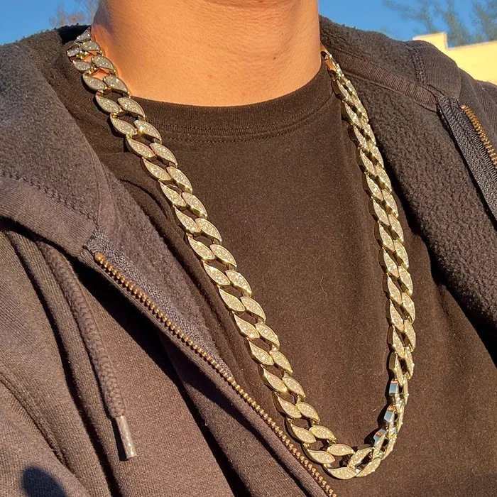 Bling Cartel Admin Necklaces Cuban Link Chain Gold Finish Sandblast Necklace 30 x 18MM Thick Bling Cartel Admin Necklaces Cuban Link Chain Gold Finish Sandblast Necklace 30 x 18MM Thick