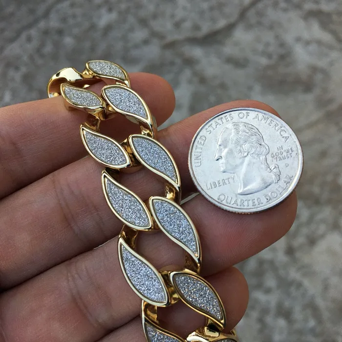 Bling Cartel Admin Necklaces Cuban Link Chain Gold Finish Sandblast Necklace 30 x 18MM Thick Bling Cartel Admin Necklaces Cuban Link Chain Gold Finish Sandblast Necklace 30 x 18MM Thick