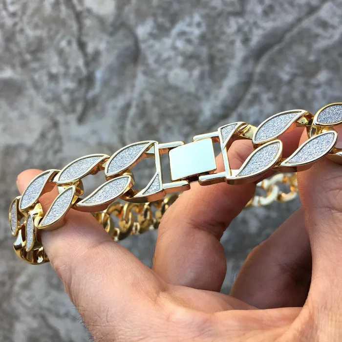 Bling Cartel Admin Necklaces Cuban Link Chain Gold Finish Sandblast Necklace 30 x 18MM Thick Bling Cartel Admin Necklaces Cuban Link Chain Gold Finish Sandblast Necklace 30 x 18MM Thick