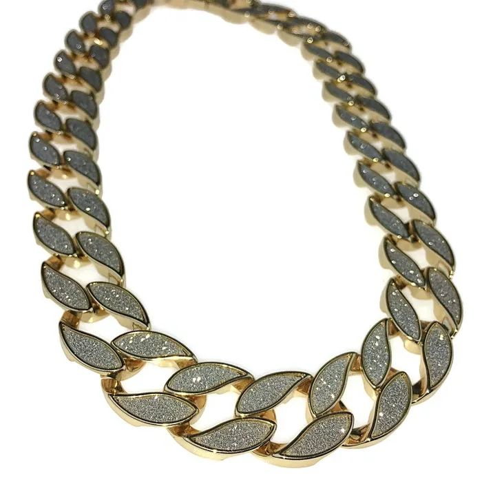 Bling Cartel Admin Necklaces Cuban Link Chain Gold Finish Sandblast Necklace 30 x 18MM Thick Bling Cartel Admin Necklaces Cuban Link Chain Gold Finish Sandblast Necklace 30 x 18MM Thick
