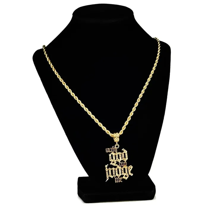 Bling Cartel Admin Necklaces Only God Can Judge Me Gold Finish Rope Chain Necklace 24