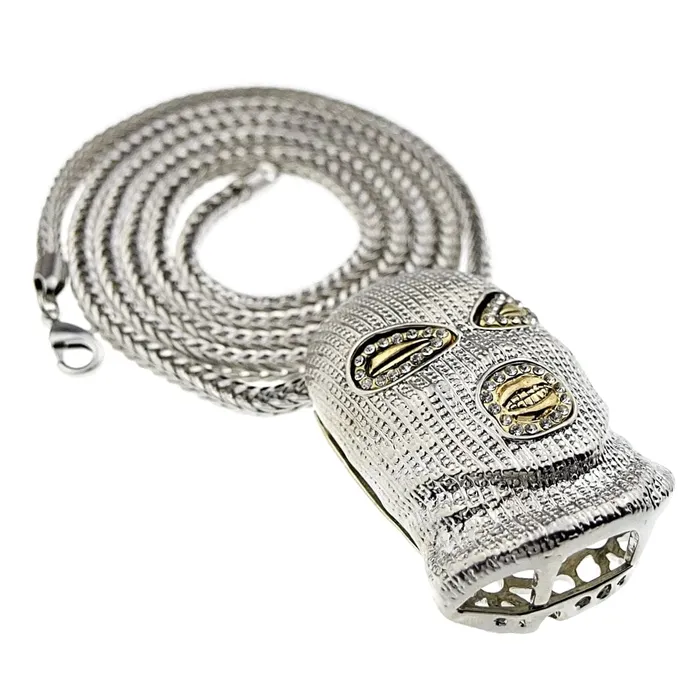 Bling Cartel Admin Necklaces Silver Tone Masked Goon Man 36 Franco Chain Necklace