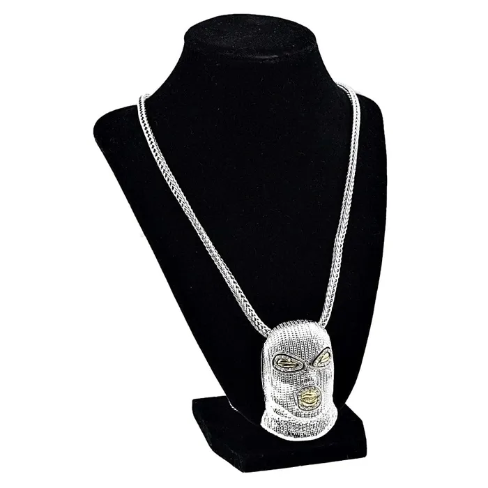 Bling Cartel Admin Necklaces Silver Tone Masked Goon Man 36 Franco Chain Necklace