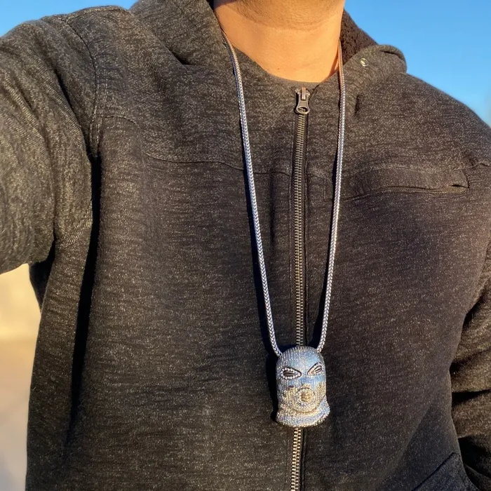 Bling Cartel Admin Necklaces Silver Tone Masked Goon Man 36 Franco Chain Necklace