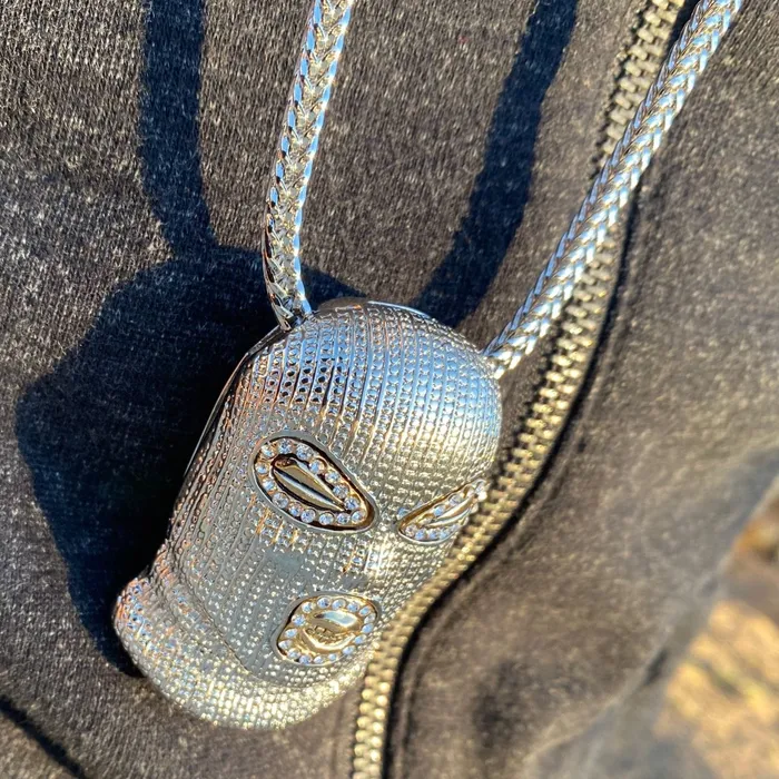 Bling Cartel Admin Necklaces Silver Tone Masked Goon Man 36 Franco Chain Necklace