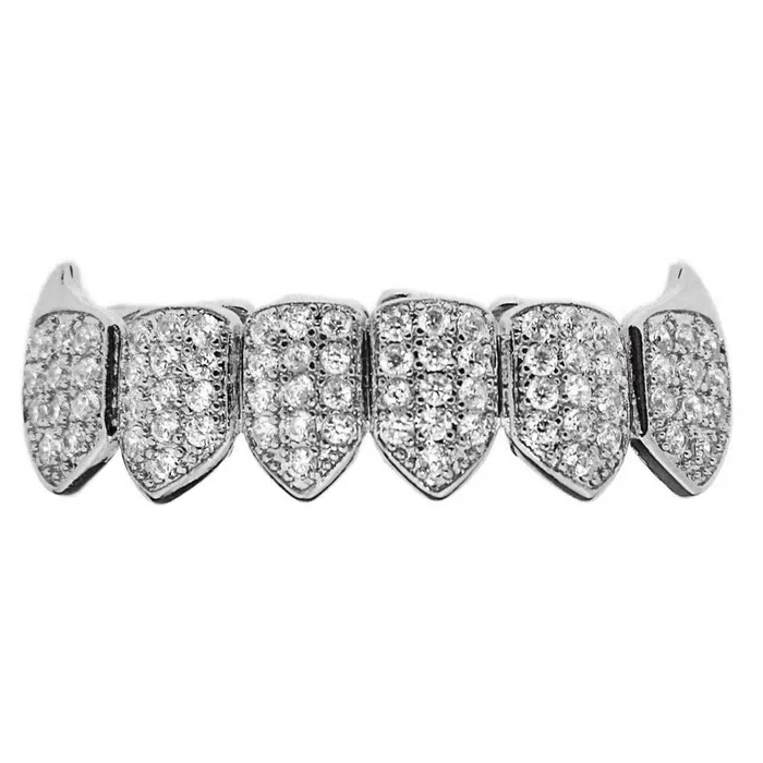 Bling Cartel Admin Rings Silver Tone Iced CZ Bottom Teeth Vampire Fangs Grillz Bling Cartel Admin Rings Silver Tone Iced CZ Bottom Teeth Vampire Fangs Grillz