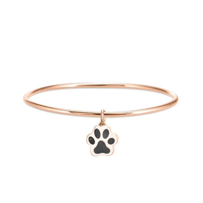 Bracelets closebymejewelry Single Bangle Bracelet with Various Cremation Charms in 14K Rose Gold