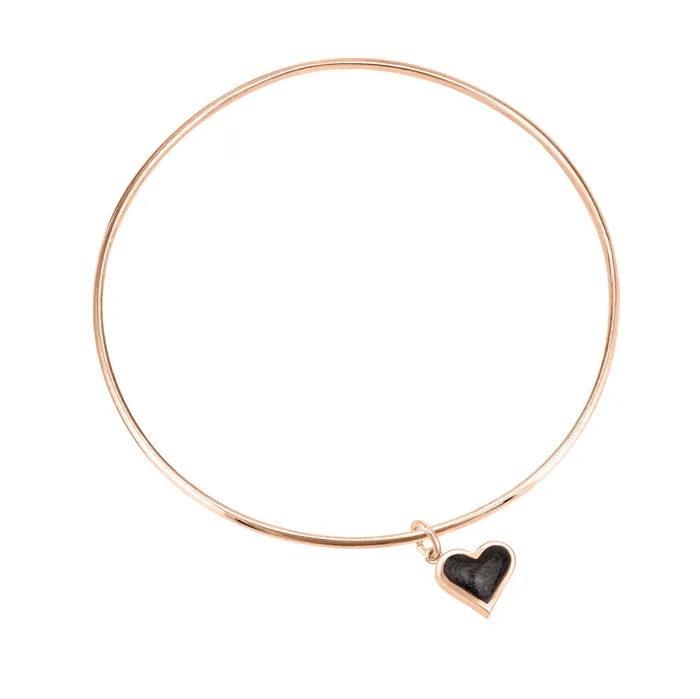 Bracelets closebymejewelry Single Bangle Bracelet with Various Cremation Charms in 14K Rose Gold