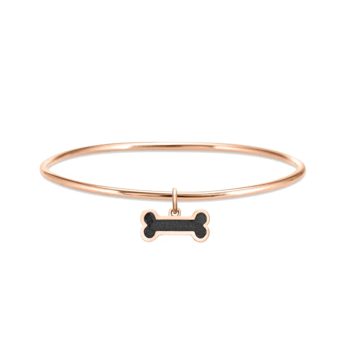 Bracelets closebymejewelry Single Bangle Bracelet with Various Cremation Charms in 14K Rose Gold