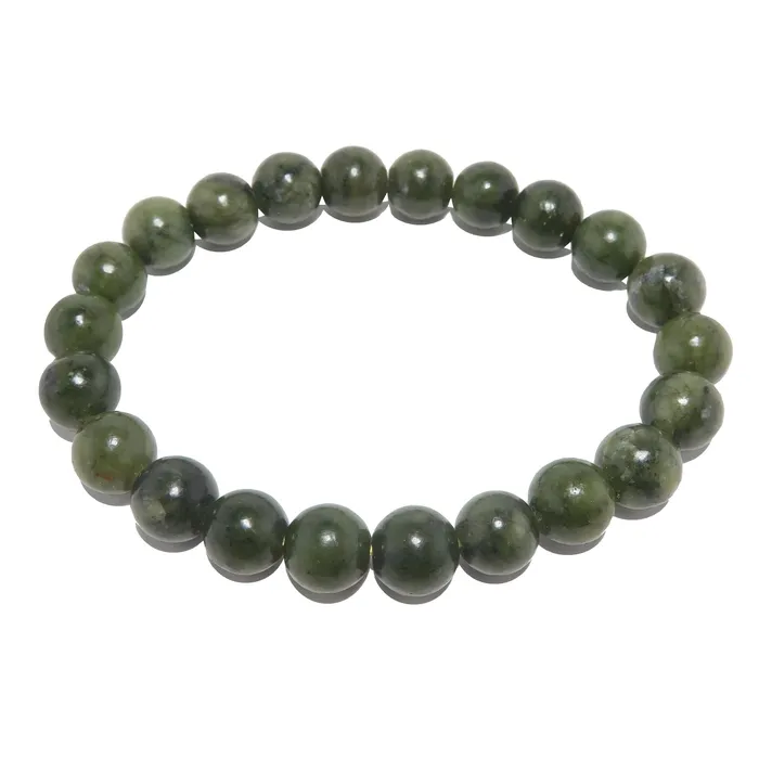 Bracelets Serpentine Bracelet Dark Green Stone of Enlightenment Satin Crystals