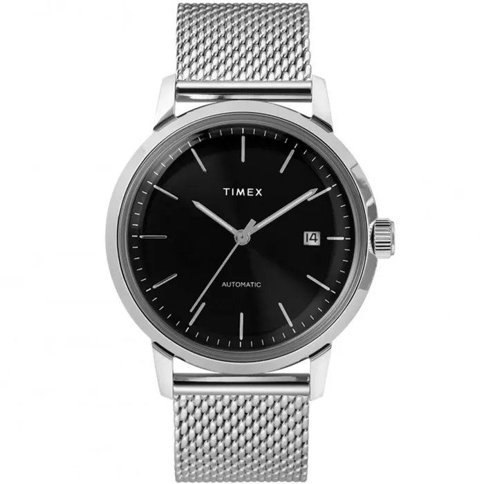 Bracelets Timex Mens Automatic Watch Marlin Black Dial Silver Mesh Bracelet TW2T22900ZV Timex Bracelets Timex Mens Automatic Watch Marlin Black Dial Silver Mesh Bracelet TW2T22900ZV Timex