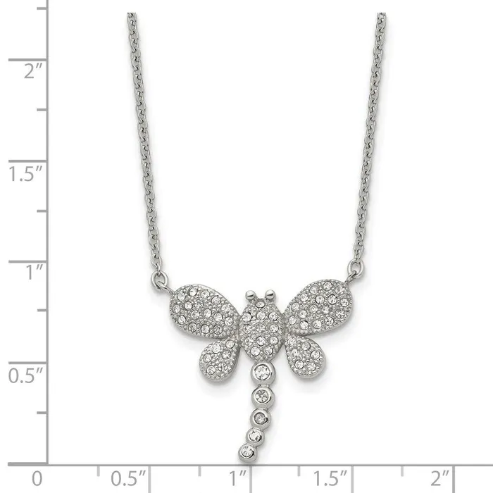 Chisel Bracelets Stainless Steel Polished w Preciosa Crystal Dragonfly w2 inch ext Necklac Chisel Bracelets Stainless Steel Polished w Preciosa Crystal Dragonfly w2 inch ext Necklac