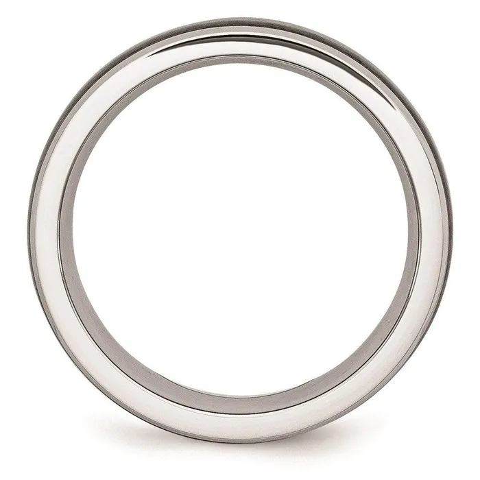 Chisel Rings Cobalt Black Carbon Fiber Inlay 8mm Polished Band