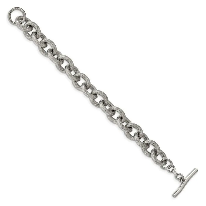 Chisel Stainless Steel Polished and Textured 7 inch Bracelet Bracelets Chisel Stainless Steel Polished and Textured 7 inch Bracelet Bracelets