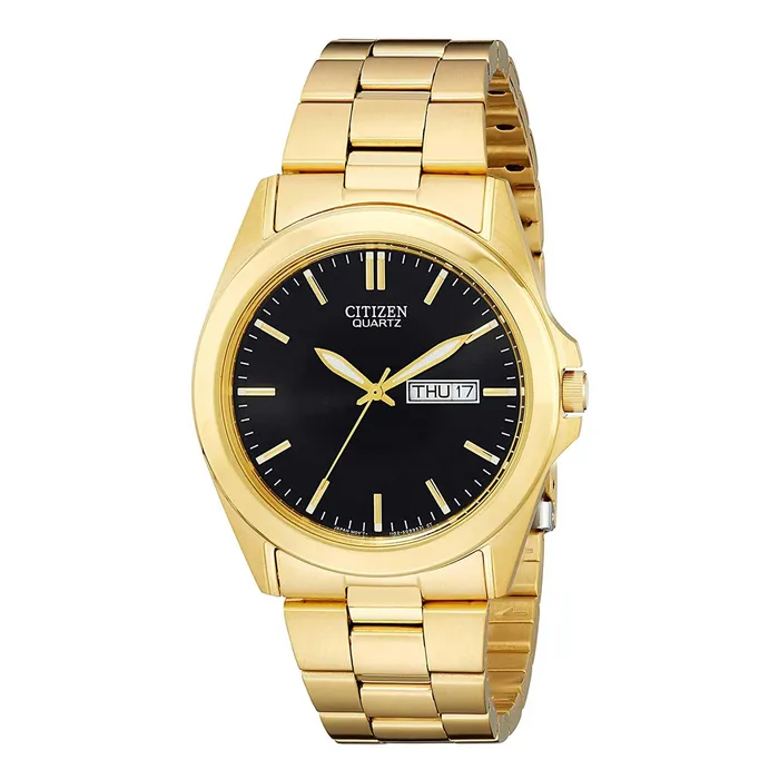 Citizen Citizen Mens Watch Japanese Quartz Black Dial Yellow Gold Bracelet BF058251F Bracelets Citizen Citizen Mens Watch Japanese Quartz Black Dial Yellow Gold Bracelet BF058251F Bracelets