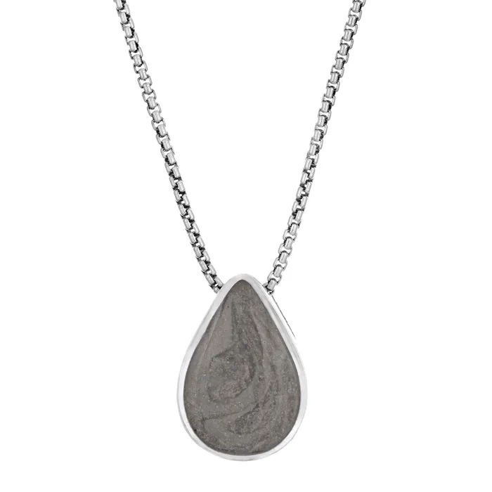 closebymejewelry Necklaces Large Sliding Pear Cremation Necklace in 14K White Gold