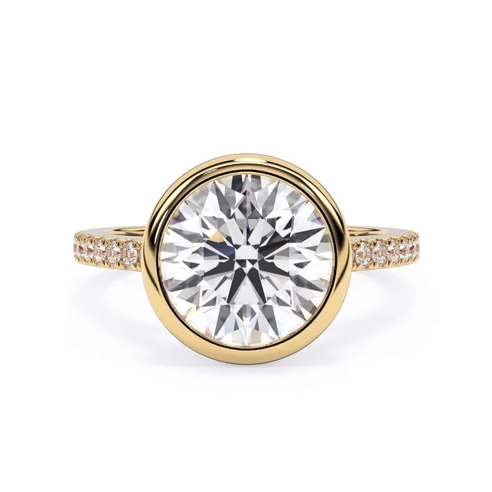 deBebians Rings Diamond Accented Bezel Set Engagement Ring Setting