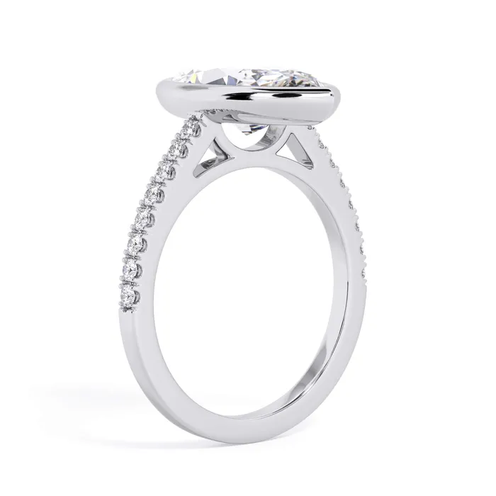 deBebians Rings Diamond Accented Bezel Set Engagement Ring Setting