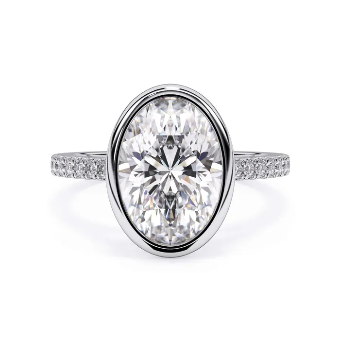 deBebians Rings Diamond Accented Bezel Set Engagement Ring Setting