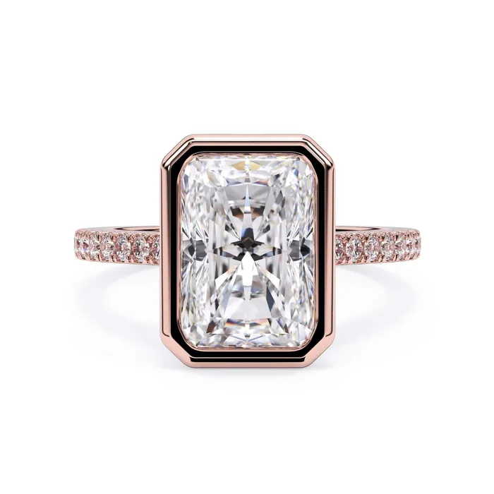 deBebians Rings Diamond Accented Bezel Set Engagement Ring Setting