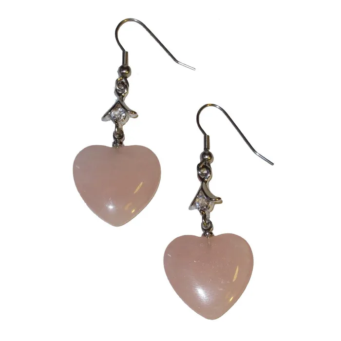 Earrings Rose Quartz Heart Earrings Pink Crystal Healing Stones Sparkling Love Satin Crystals Earrings Rose Quartz Heart Earrings Pink Crystal Healing Stones Sparkling Love Satin Crystals