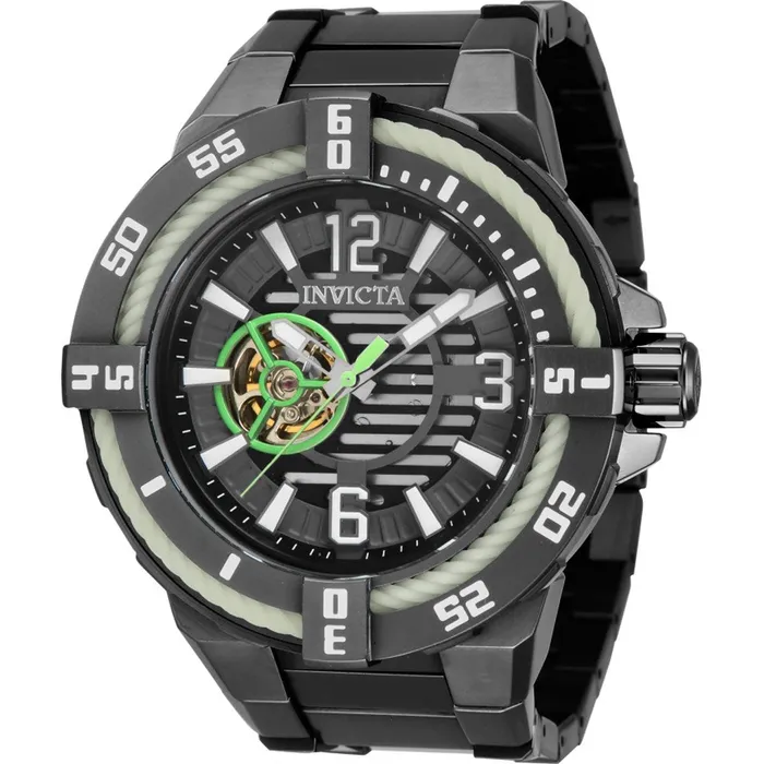 Invicta Bracelets Invicta Mens Automatic Watch Bolt Open Heart Dial Stainless Steel Bracelet 34997