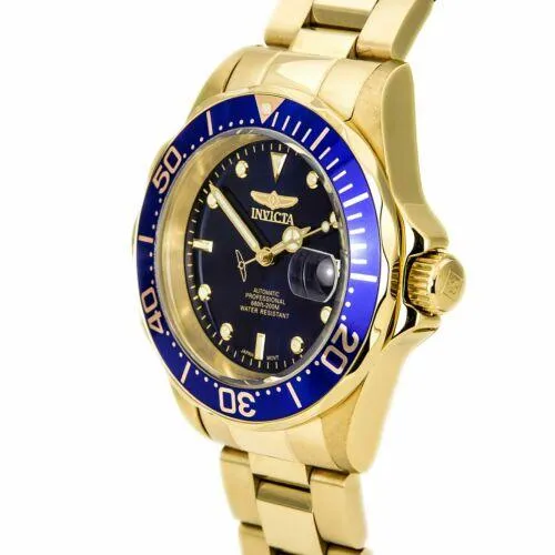 Invicta Bracelets Invicta Mens Automatic Watch Pro Diver Yellow Steel Bracelet Blue Dial Date 8930 Invicta Bracelets Invicta Mens Automatic Watch Pro Diver Yellow Steel Bracelet Blue Dial Date 8930