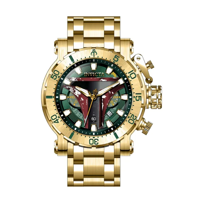 Invicta Invicta Mens Chrono Watch Star Wars Boba Fett Green and Red Dial Bracelet 40610 Bracelets Invicta Invicta Mens Chrono Watch Star Wars Boba Fett Green and Red Dial Bracelet 40610 Bracelets