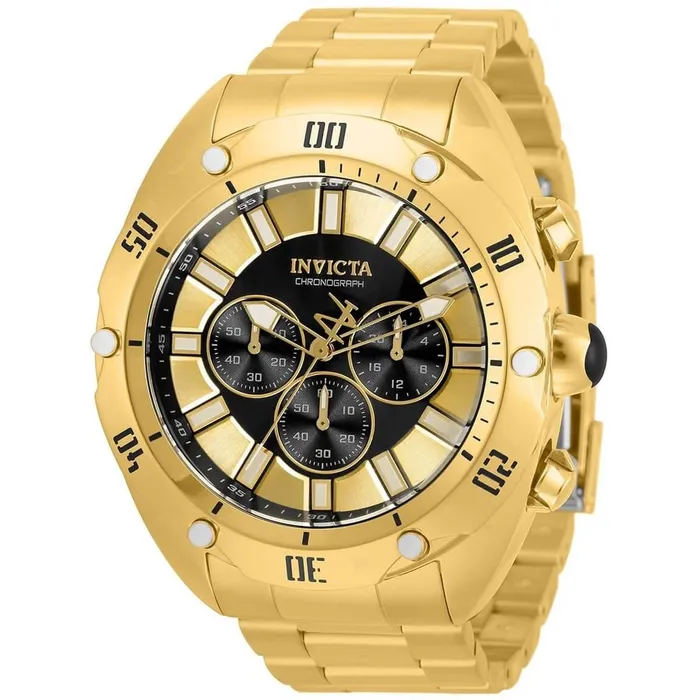 Invicta Mens Chronograph Watch Venom Black and Gold Tone Dial Bracelet 33744 Invicta Bracelets Invicta Mens Chronograph Watch Venom Black and Gold Tone Dial Bracelet 33744 Invicta Bracelets