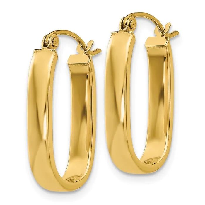 Jewelry Earrings 14k Polished 35mm Oval Hoop Earrings Jewelry Earrings 14k Polished 35mm Oval Hoop Earrings