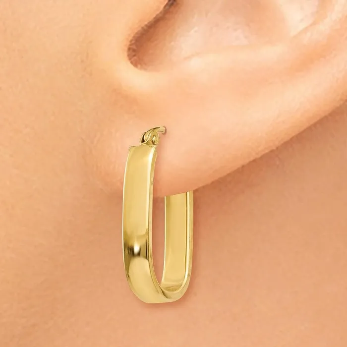 Jewelry Earrings 14k Polished 35mm Oval Hoop Earrings Jewelry Earrings 14k Polished 35mm Oval Hoop Earrings
