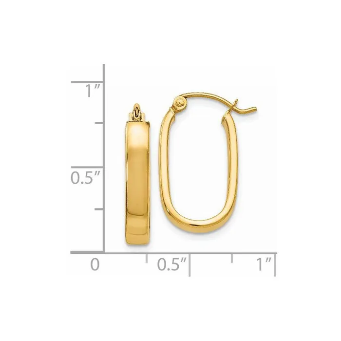 Jewelry Earrings 14k Polished 35mm Oval Hoop Earrings Jewelry Earrings 14k Polished 35mm Oval Hoop Earrings
