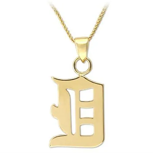 LO336 Gold White Metal Chain Pendant with No Stone Alamode Necklaces