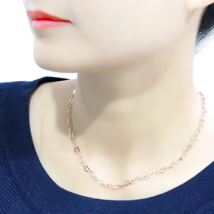 LO4695 Flash Rose Gold Brass Necklace with No Stone Alamode Necklaces