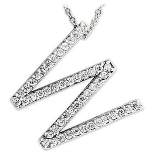 Necklaces Alamode LOAS809 Rhodium 925 Sterling Silver Pendant with AAA Grade CZ in Clear Necklaces Alamode LOAS809 Rhodium 925 Sterling Silver Pendant with AAA Grade CZ in Clear