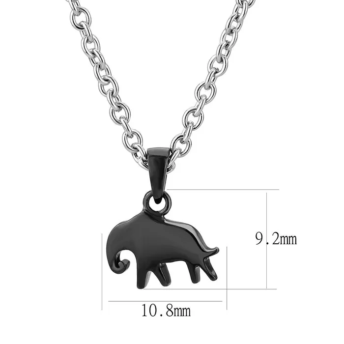Necklaces Alamode TK3666 TwoTone IP Black Ion Plating Stainless Steel Chain Pendant with No Stone