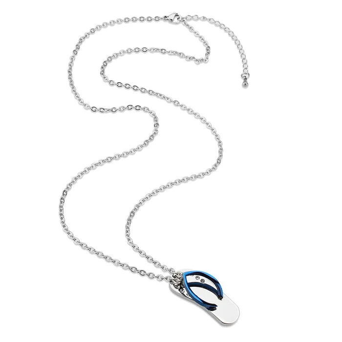 Necklaces Alamode TK3940 High polished no plating Stainless Steel Chain Pendant with Top Grade Crystal in Clear