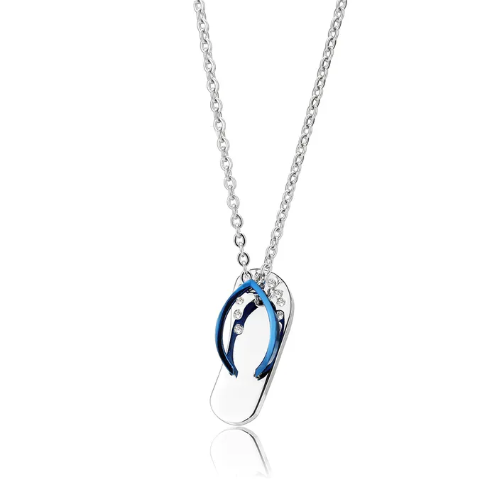 Necklaces Alamode TK3940 High polished no plating Stainless Steel Chain Pendant with Top Grade Crystal in Clear