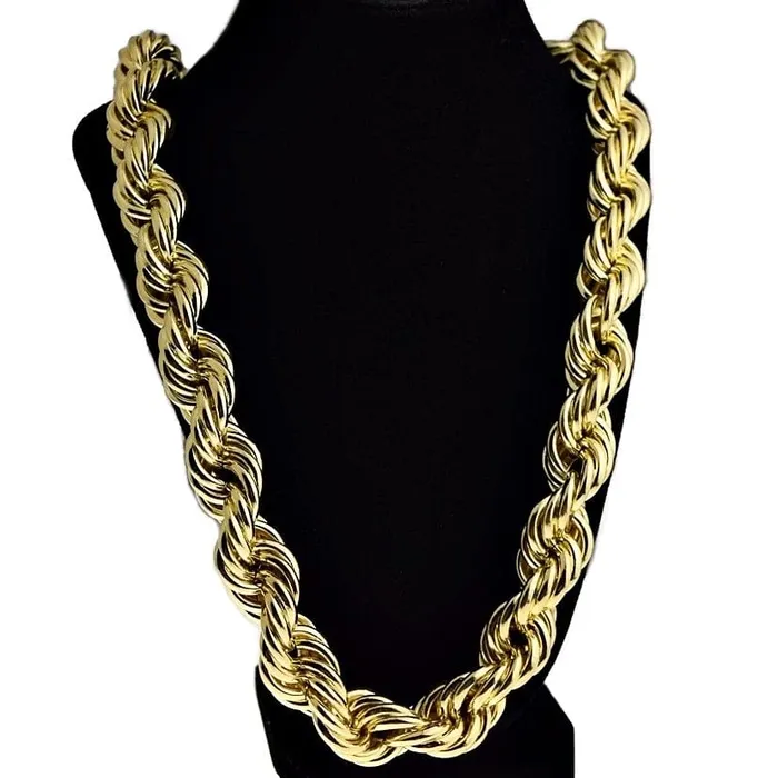 Necklaces Bling Cartel Admin 14K Gold Plated Rope Chain Necklace 20mm Thick x 30 Necklaces Bling Cartel Admin 14K Gold Plated Rope Chain Necklace 20mm Thick x 30